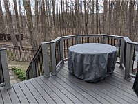 <b>Trex Transcends Gravel Path Composite Railing Black Aluminum Balusters And Timbertech Espresso Cap Board</b>